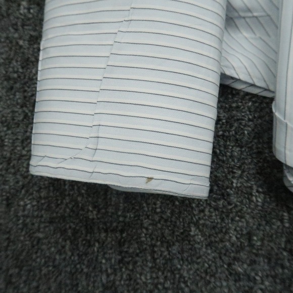 Brioni Shirt Mens XL Blue White Striped 100% Cotton Button Up Dress Italy * - Picture 13 of 13